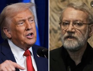 Iranian secretary of the supreme national security council Ali Larijani (right) said: ‘Trump is the one that started this adventure.
