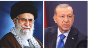Iran, under Supreme Leader Ali Khamenei (L) and President Erdogan